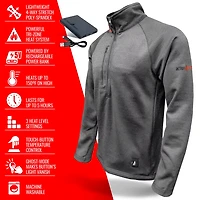 ActionHeat Men's Slim Fit 5V Battery Heated 1/2 Zip Pullover