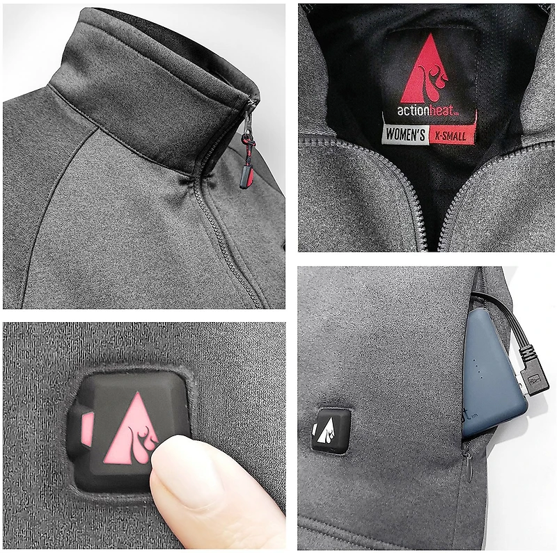 ActionHeat Men's Slim Fit 5V Battery Heated 1/2 Zip Pullover