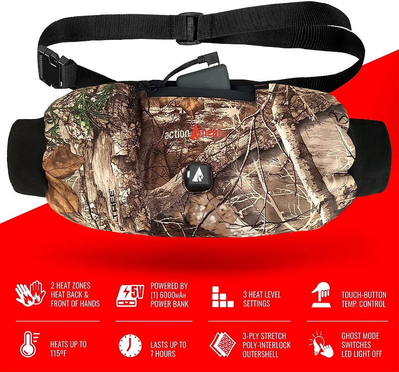 ActionHeat 5V Battery Heated RT Camo Hand Warmer Muff
