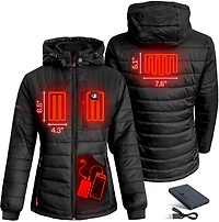 ActionHeat Women's 5V Battery Heated Puffer Jacket with Hood