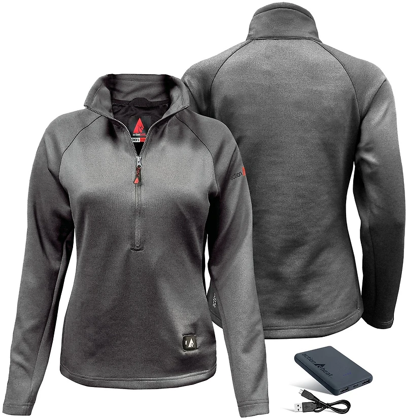 ActionHeat Women's Slim Fit 5V Battery Heated 1/2 Zip Pullover