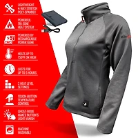 ActionHeat Women's Slim Fit 5V Battery Heated 1/2 Zip Pullover