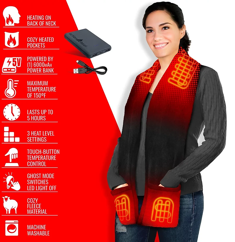 ActionHeat 5 V Battery Heated Fleece Scarf