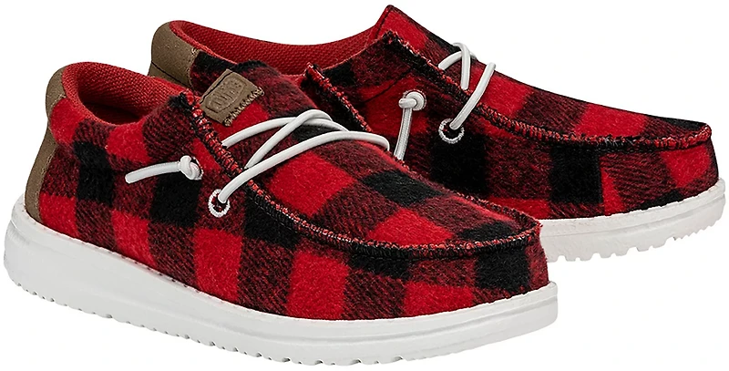 HEYDUDE Boys' Wally Buffalo Plaid Shoes