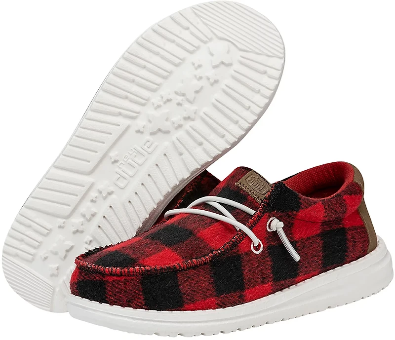 HEYDUDE Boys' Wally Buffalo Plaid Shoes