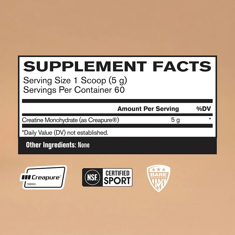BPN Bare Performance Nutrition Creatine Monohydrate Creapure Pre-Workout Powder