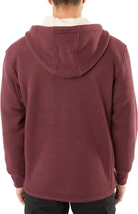 Smith's Workwear Men's Big & Tall Sherpa-Lined Heathered Thermal Hooded Full-Zip Shirt Jacket