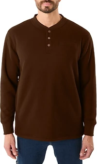 Smith's Workwear Men's Sherpa Bonded Thermal Henley Pullover Shirt