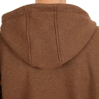 Smith's Workwear Men's Big & Tall Sherpa-Lined Heathered Thermal Hooded Full-Zip Shirt Jacket