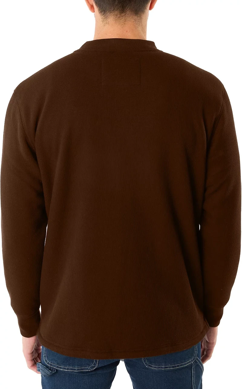 Smith's Workwear Men's Sherpa Bonded Thermal Henley Pullover Shirt