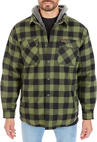 Smith's Workwear Men's Big & Tall Sherpa-Lined Hooded Flannel Shirt Jacket
