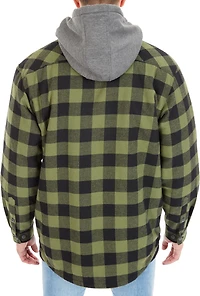 Smith's Workwear Men's Big & Tall Sherpa-Lined Hooded Flannel Shirt Jacket