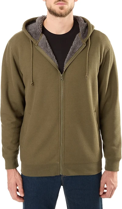 Smith's Workwear Men's Big & Tall Sherpa-Bonded Thermal Knit Hooded Jacket