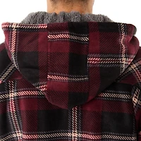 Smith's Workwear Men's Sherpa-Lined Full Zip Hooded Microfleece Shirt Jacket