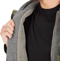 Smith's Workwear Men's Big & Tall Sherpa-Lined Hooded Flannel Shirt Jacket