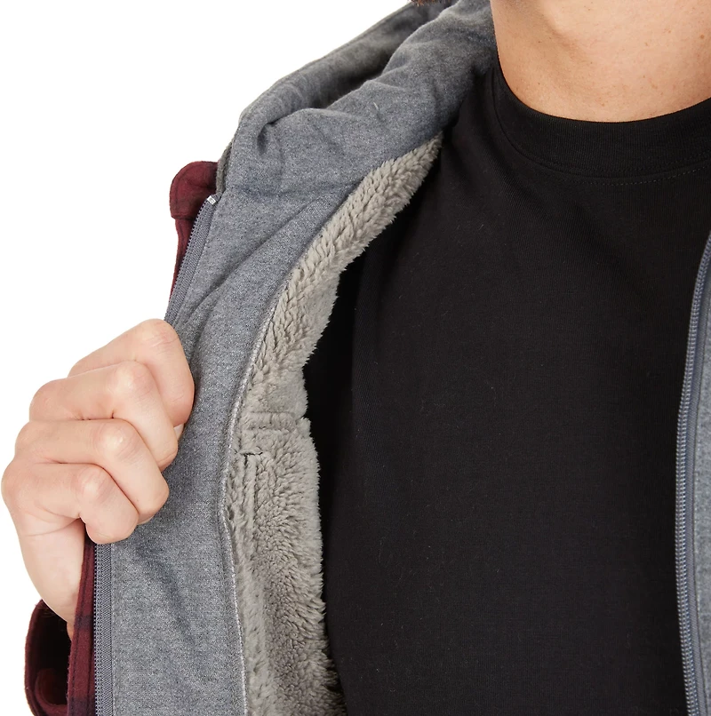 Smith's Workwear Men's Big & Tall Sherpa-Lined Microfleece Shirt Jacket