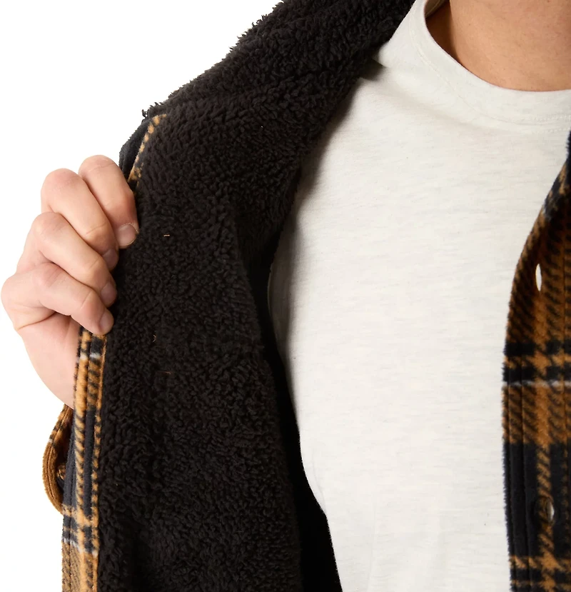Smith's Workwear Men's Big & Tall Sherpa-Lined Plaid Polarfleece Jacket