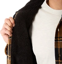 Smith's Workwear Men's Big & Tall Sherpa-Lined Plaid Polarfleece Jacket