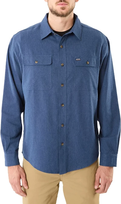 Smith's Workwear Men's 2 Pocket Solid Heather Flannel Shirt