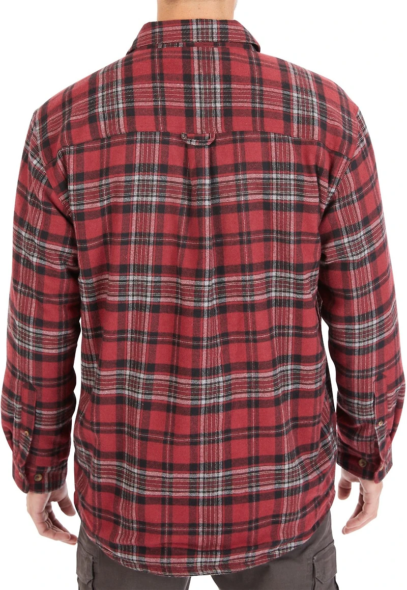 Smith's Workwear Men's Big & Tall Sherpa-Lined Flannel Shirt Jacket