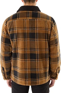 Smith's Workwear Men's Big & Tall Sherpa-Lined Plaid Polarfleece Jacket