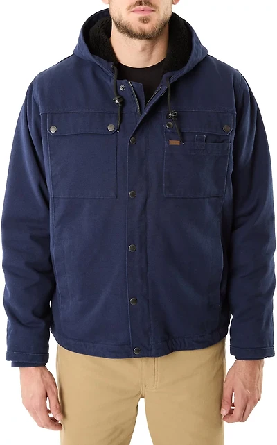 Smith's Workwear Men's Sherpa-Lined Duck Canvas Hooded Work Jacket
