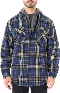 Smith's Workwear Men's Big & Tall Sherpa-Lined Hooded Flannel Shirt Jacket