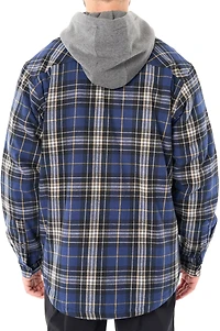 Smith's Workwear Men's Big & Tall Sherpa-Lined Hooded Flannel Shirt Jacket