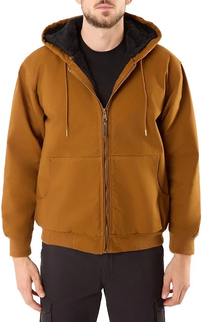 Smith's Workwear Men's Big & Tall Cotton Canvas Sherpa-Lined Work Jacket