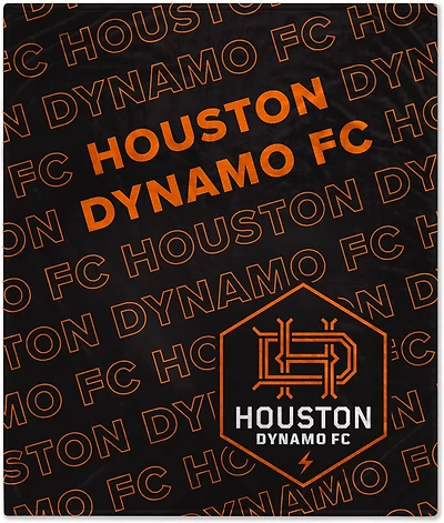 Pegasus Sports Houston Dynamo 60x70 in Slanted Repeat Wordmark Flannel Fleece Blanket