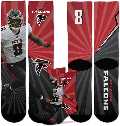 For Bare Feet Adults' Atlanta Falcons Kyle Pitts 8 Record Breaker Crew Socks
