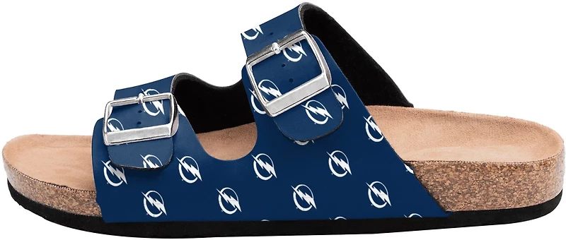 FOCO Women's Tampa Bay Lightning Mini Print Double Buckle Sandals