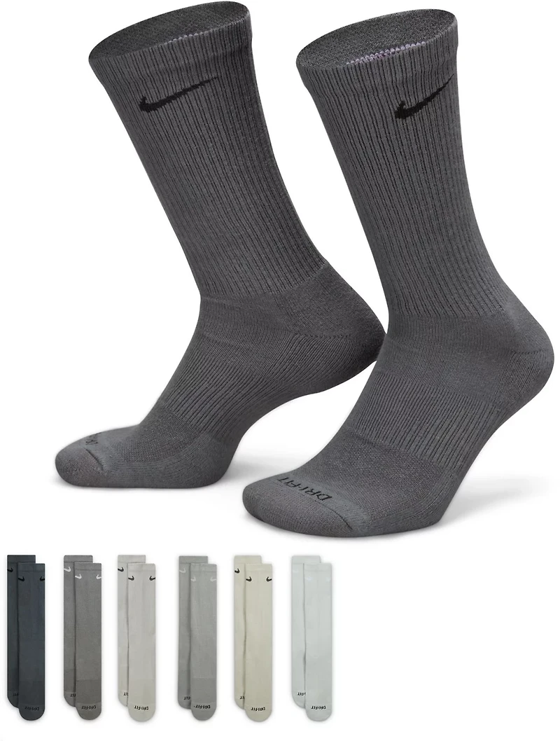 Nike Men's Everyday Plus Cushion Training Crew Socks 6 Pack