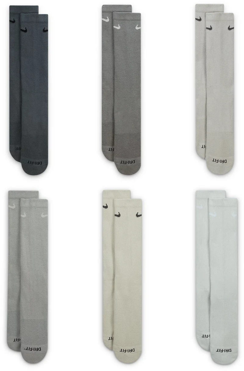 Nike Men's Everyday Plus Cushion Training Crew Socks 6 Pack