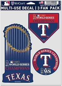 WinCraft Rangers 2023 World Series Champs 3 Pack Fan Decal