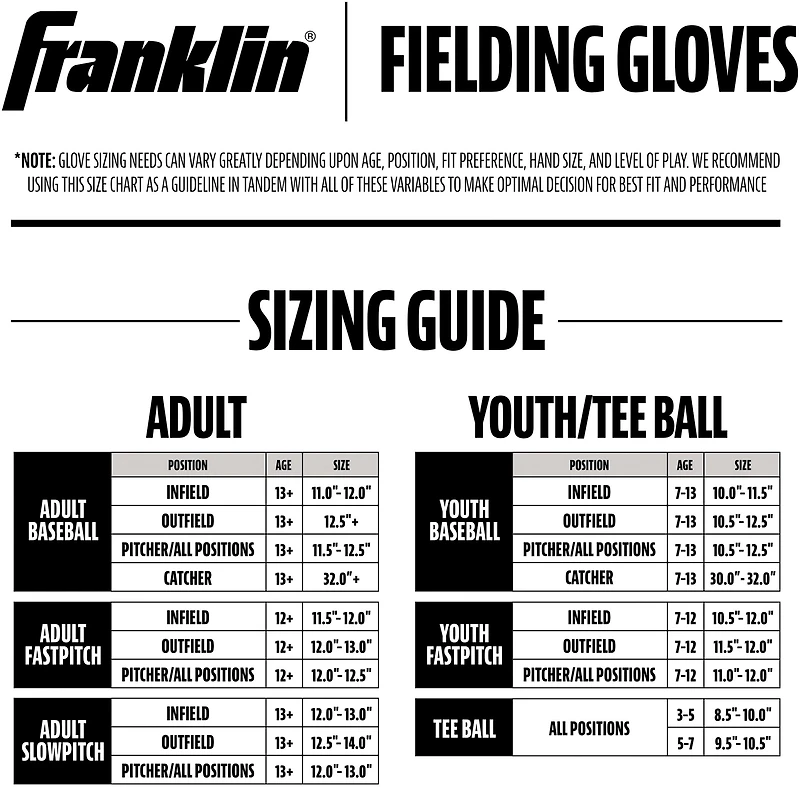 Franklin Youth RTP 9.5 in Fielding Tee Ball Glove