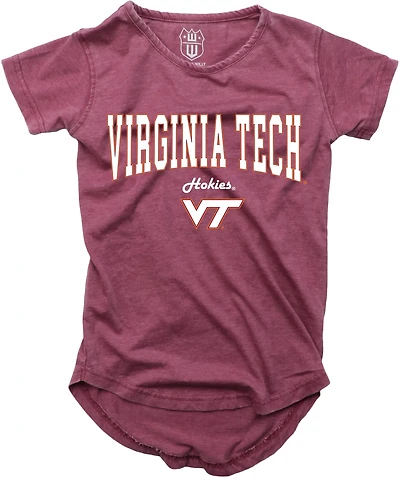 Wes and Willy Girls' Virginia Tech Boatneck Burnout Graphic T-shirt