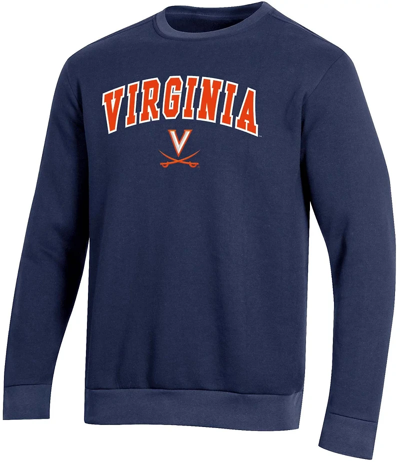 Champion Men's University of Virginia Applique Fleece Crew Sweatshirt