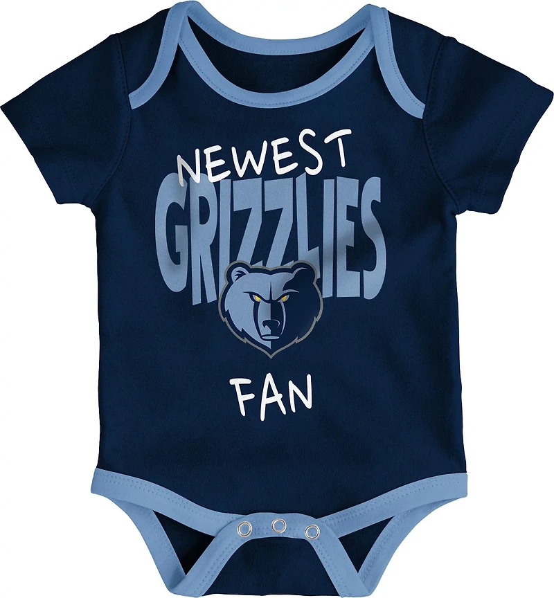 Outerstuff Infants' Memphis Grizzlies Slam Dunk Short Sleeve Creeper Set 3-Pack