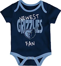 Outerstuff Infants' Memphis Grizzlies Slam Dunk Short Sleeve Creeper Set 3-Pack