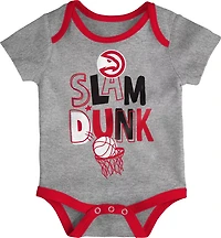 Outerstuff Infants' Atlanta Hawks Slam Dunk Short Sleeve Creeper Set 3-Pack