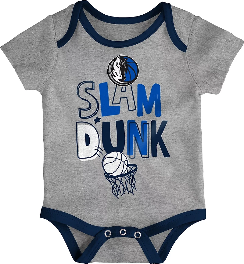 Outerstuff Infants' Dallas Mavericks Slam Dunk Short Sleeve Creeper Set 3-Pack