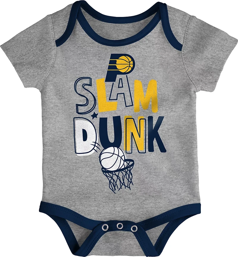 Outerstuff Infants' Indiana Pacers Slam Dunk Short Sleeve Creeper Set 3-Pack