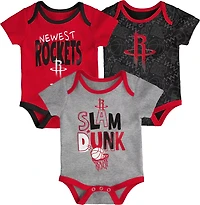 Outerstuff Infants' Houston Rockets Slam Dunk Short Sleeve Creeper Set 3-Pack