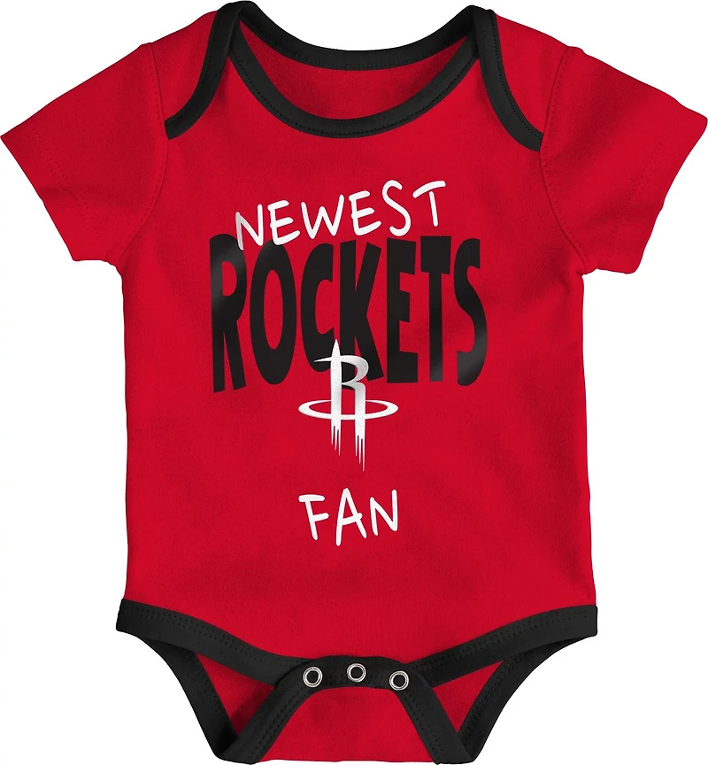 Outerstuff Infants' Houston Rockets Slam Dunk Short Sleeve Creeper Set 3-Pack