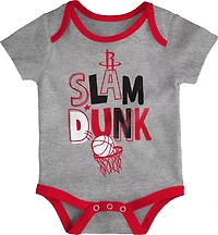 Outerstuff Infants' Houston Rockets Slam Dunk Short Sleeve Creeper Set 3-Pack