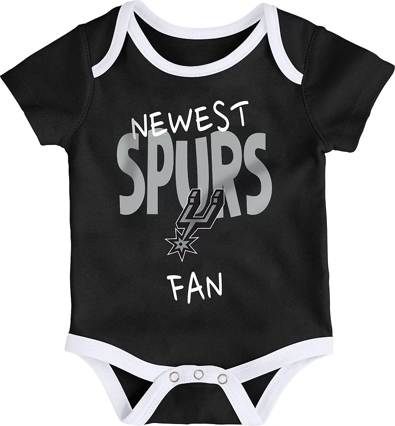Outerstuff Infants' San Antonio Spurs Slam Dunk Short Sleeve Creeper Set 3-Pack