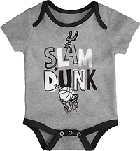Outerstuff Infants' San Antonio Spurs Slam Dunk Short Sleeve Creeper Set 3-Pack