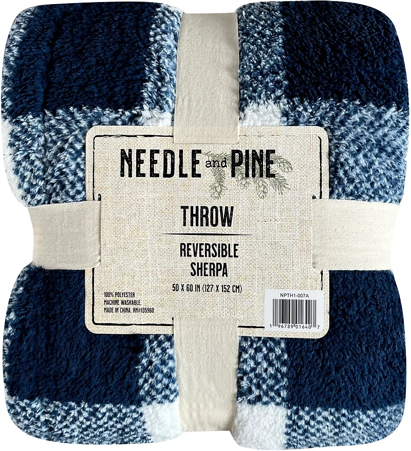 Needle & Pine Buffalo Checks 210 GSM Printed Sherpa Throw Blanket