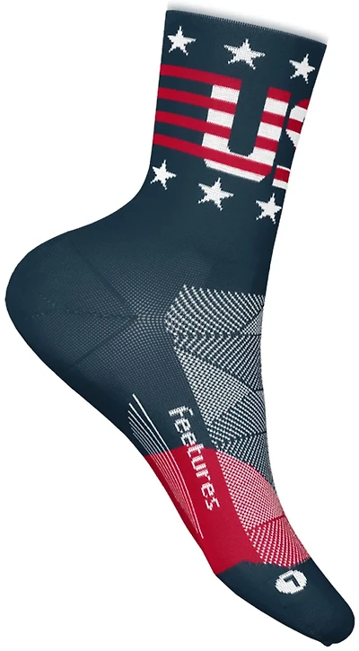 Feetures Elite Light Cushion USA Crew Socks